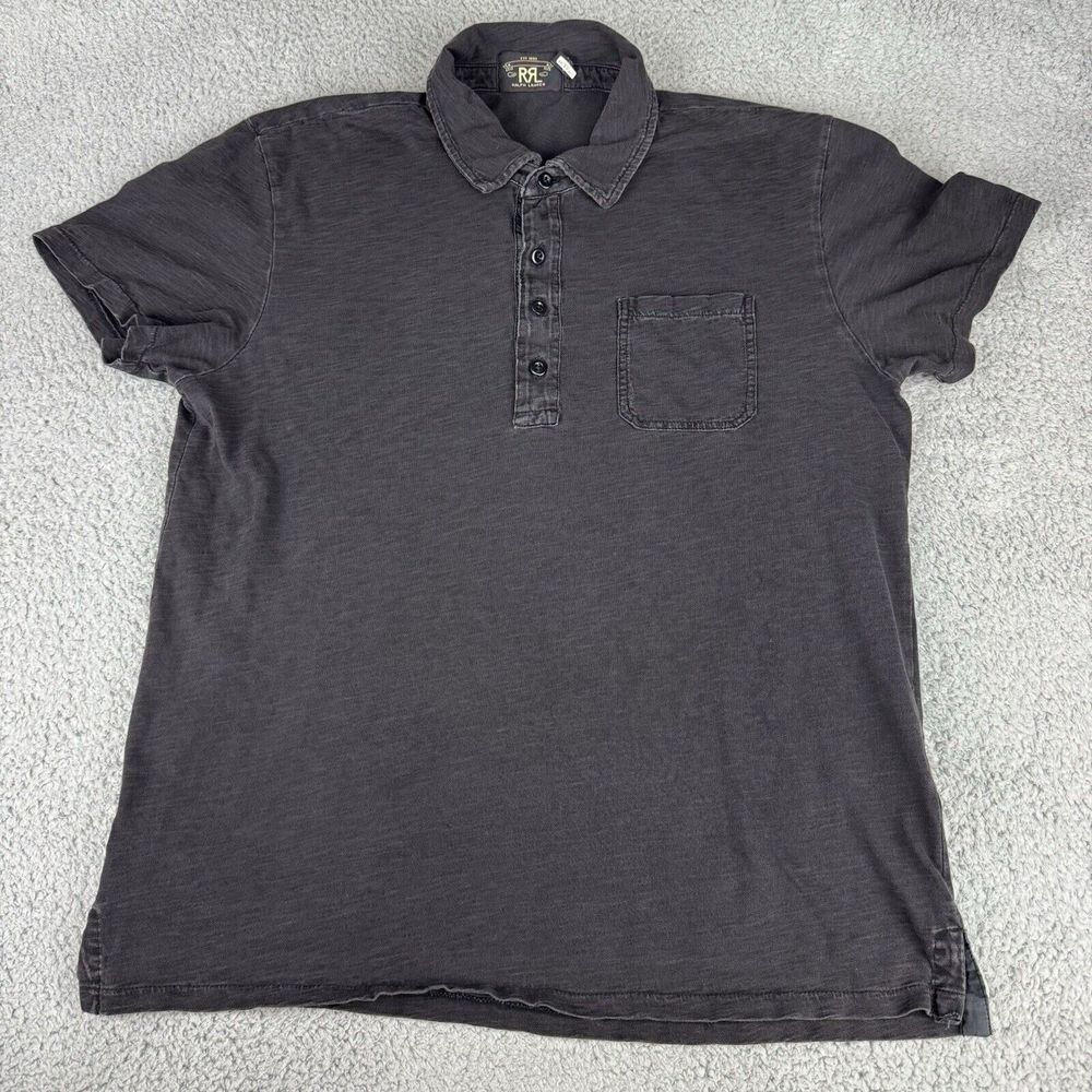 Ralph Lauren Polo Shirt Men's‎ Xl Gray RRL Double RL 4 Button Casual Soft Preppy